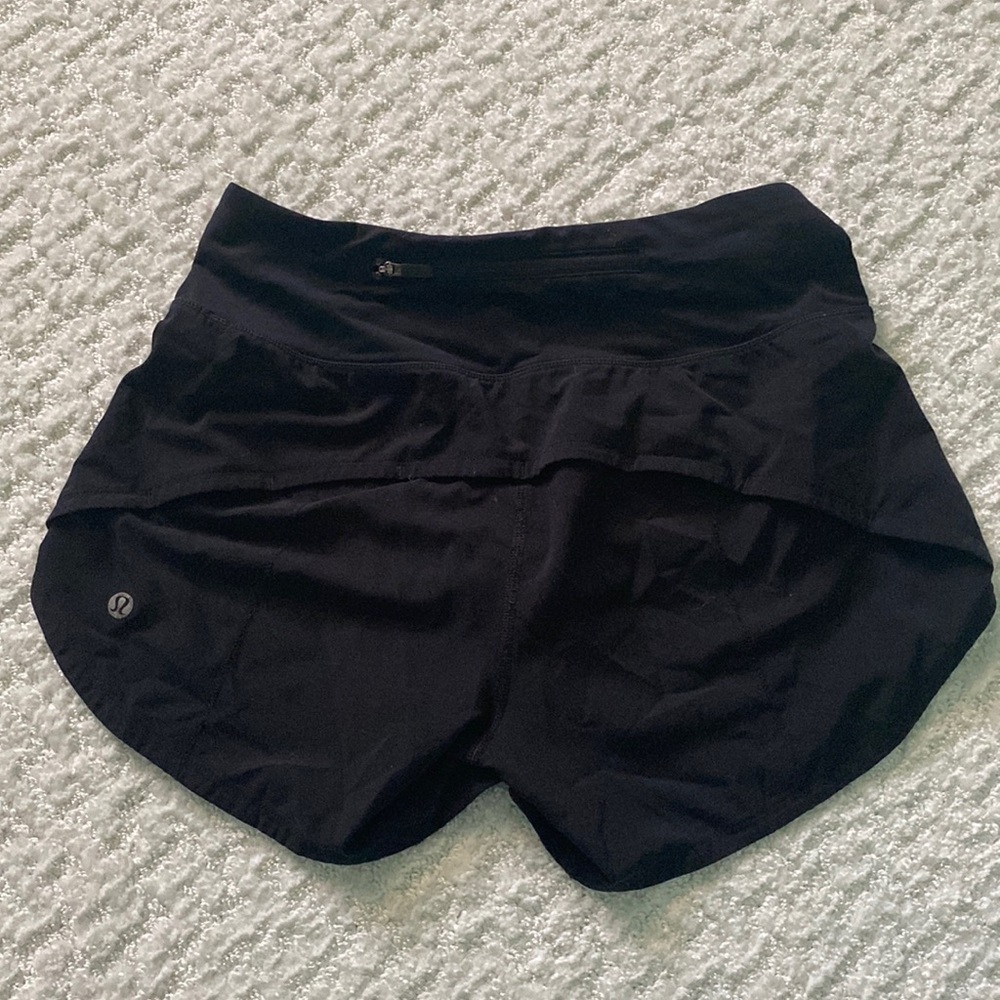 Black lululemon speed up shorts 4” inseam